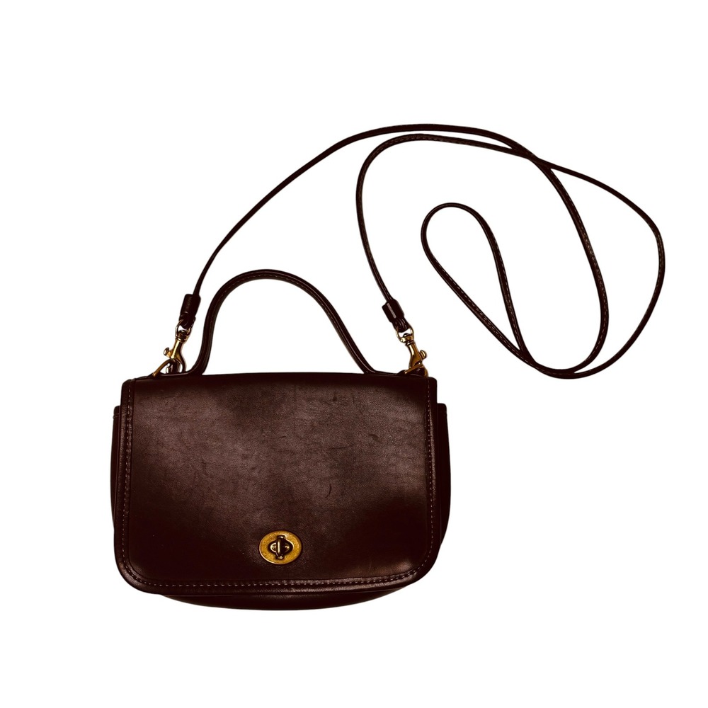 Coach Casino Bag 9924 Mahogany Brown Leather Vintage Crossbody Handle Mini Purse